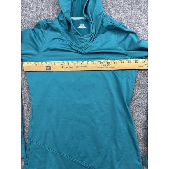 Under Armour Hoodie Womens Small Teal ColdGear Pullover Thumbholes Athletic - Picture 3 of 7